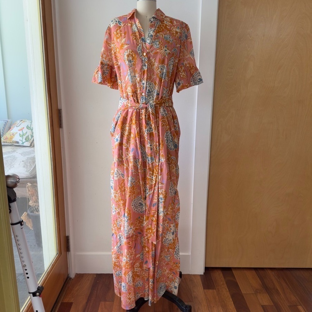 Trovata Birds of Paradis Martine Maxi Belted Dress-Dahlia Floral-Sz Med-RRP $398